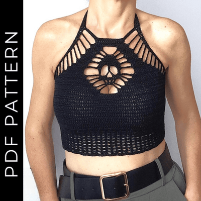 Skull Crochet Halter Crop Top Pattern